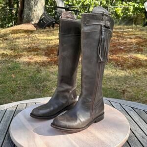 Aerosoles Anouk Mid-Calf Boots Women Size 8.5 Distressed Gray Leather Comfort